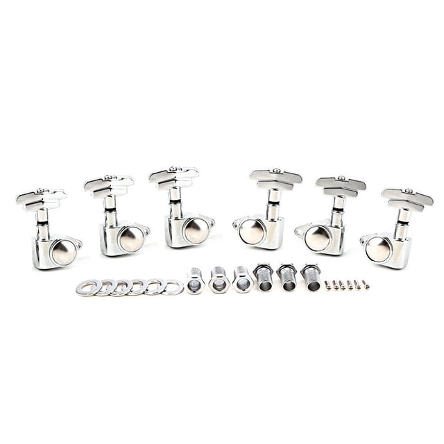 QualitChoice 6pcs Guitar Tuner Pegs Set Modified Parts Guitars Accessories Universal Machine Head Tuning Peg Instrument Fitting Golden Silver