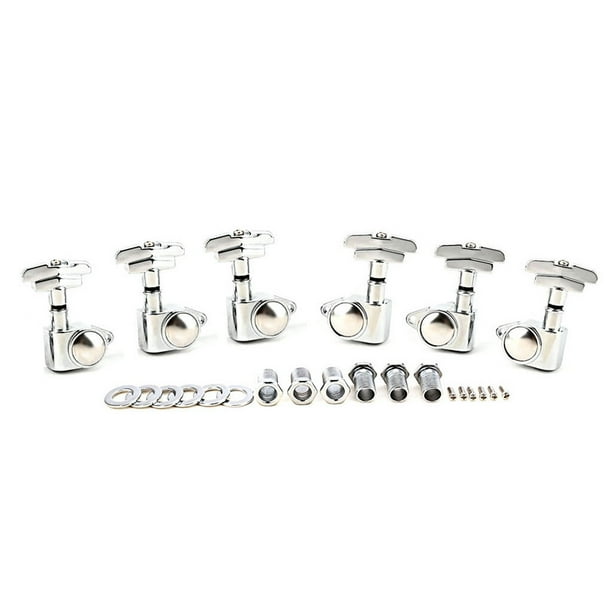 Greeniant Juego de 6 uds de clavijas de afinador de guitarra, piezas modificadas, accesorios para guitarras, cabezal de máquina Universal, Accesorios para instrumentos musicales Plata