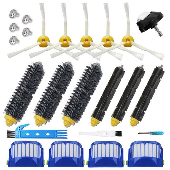Theresa Hay Kit d'Accessoires de Remplacement pour iRobot Roomba Série 600 694 692 690 680 670 671 675 660 665 655 651 650 614 Brosse à Poils et Filtre Flexible Pièces de Brosse Latérale