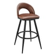thumbnail image 1 of Lottech Swivel Bar Stool in Black Metal with Brown Faux Leather, 1 of 14