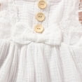 thumbnail image 6 of Xinhuaya Summer Baby Girl Cotton Linen Sleeveless Dress Lace-edged Casual Sundress Bow Dress, 6 of 7