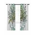 thumbnail image 7 of Sage Green Eucalyptus Leaves Blackout Curtains for Bedroom, Pastoral Summer Botanical Elegant Thermal Insulated Kitchen Drapes with Grommets, Light Blocking Window Treatment, 2 Panels 42" x 63", 7 of 7