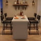 thumbnail image 4 of Yeshouse Juego de 2 taburetes de bar modernos de 66 cm, tapizados con respaldo y patas de metal, con asiento de piel sintética para isla de cocina y mostrador, 4 of 6