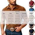 thumbnail image 3 of COSFO Corduroy Men's Button-Down Shirts Red Work Short Sleeve Shirt with Pocket Relaxed Fit Collared Casual Men Shirts L, 3 of 9