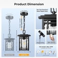 thumbnail image 3 of OPAXIS Large Outdoor Pendant Light, Black Hanging Light Fixture with Adjustable Chain, Anti-Rust 100% Aluminium Outdoor Chandelie, 3 of 8