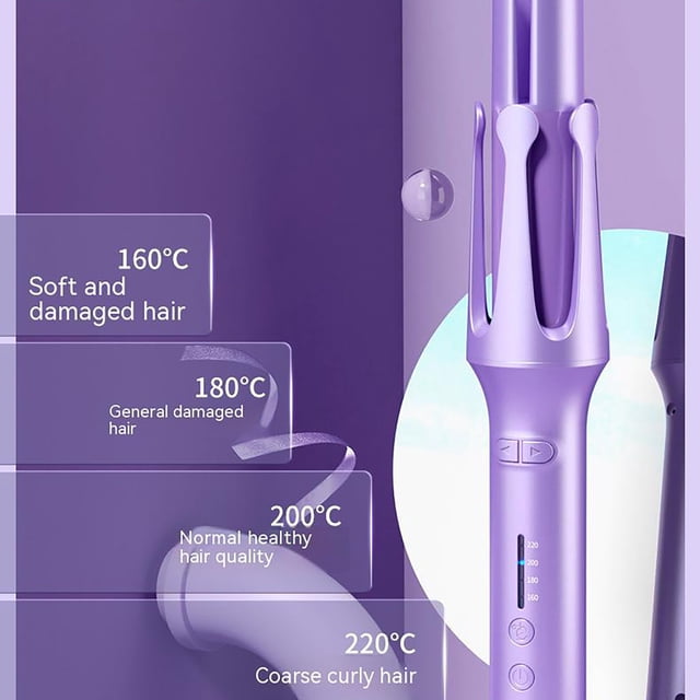 Fer à Friser Automatique Rotatif Qualité Salon Auto-Rotatif Anti-Chaleur à Dommages Opération en un Clic Boucles Polyvalentes pour Tous Types de Cheveux Coiffage Quotidien à la Maison