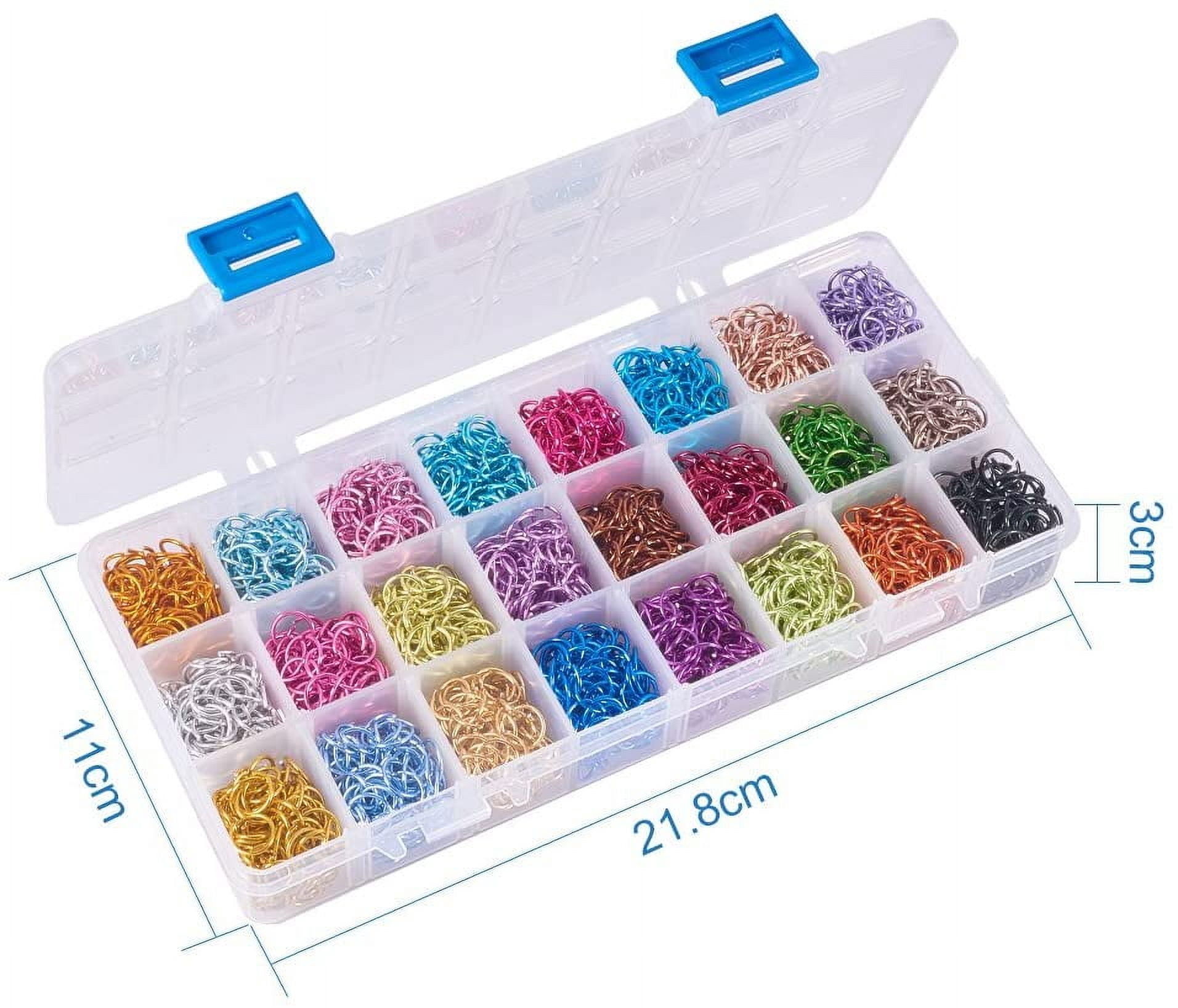 2400pcs 24 Color 10mm Aluminum Jump Rings Open Jump Rings for Choker Necklaces Bracelet Chain Maille Jewelry Making