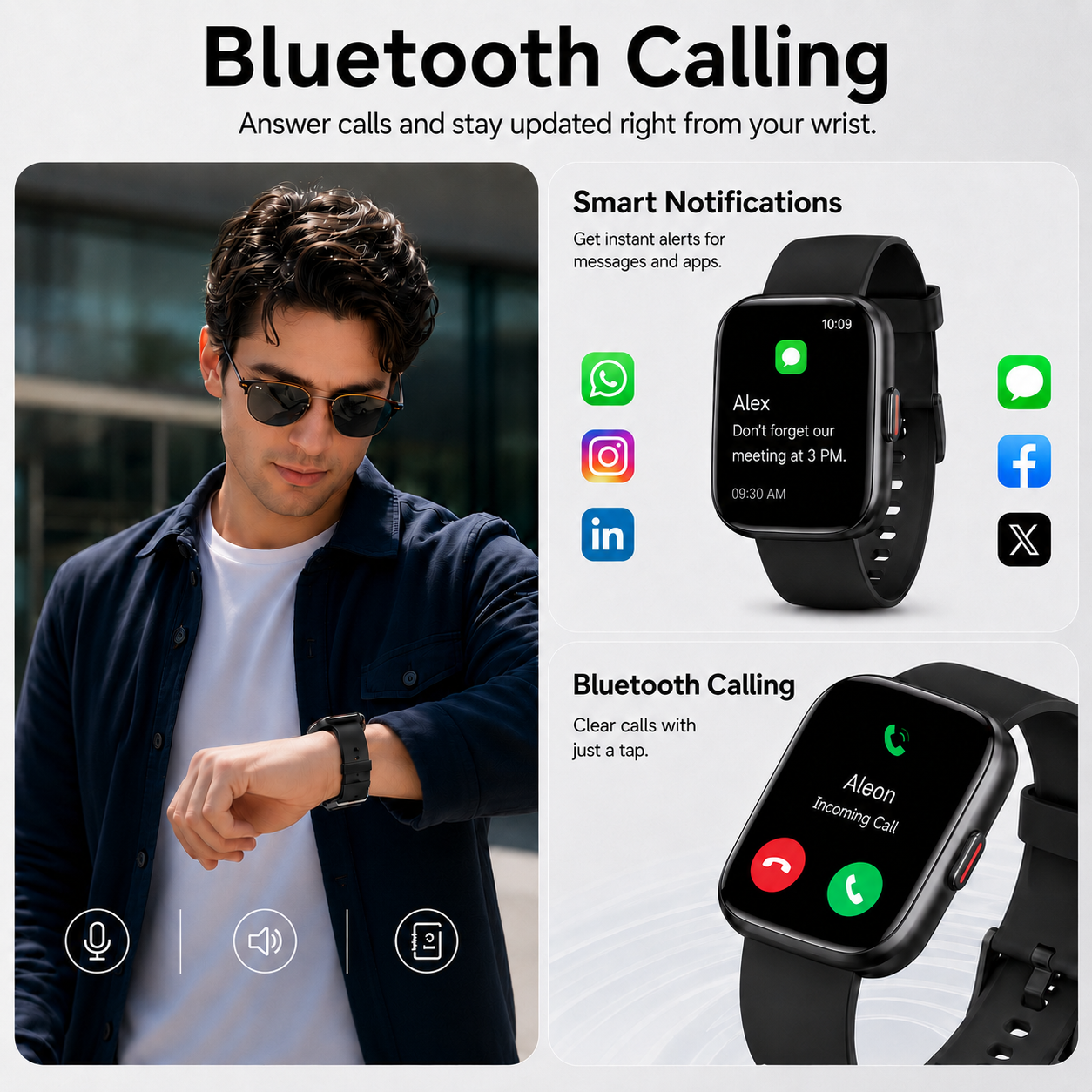 Btootos Smart Watch 1.96-inch HD Fitness Tracker, Black photo 3