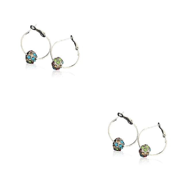Pendientes de aro vintage Sonducket con diamantes de imitación