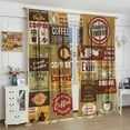thumbnail image 4 of Coffee Kitchen Curtains,Vintage Coffee Theme Coffee Shop Design Window Treatments for Bedroom Living Room Café Window Drapes 2 Panels Set,Total Size 42 x 54 Inch, 4 of 6