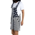 thumbnail image 2 of Blotona Women Men 4th of July Adjustable Straps Overalls American Flag Independence Day Denim Short Jumpsuit Denim Bib Shorts with Pocket, 2 of 8