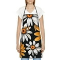 thumbnail image 3 of Disketp Yellow White Daisy Pattern Kitchen Apron with adjustable Aprons for Women with Pockets Cooking Powder Pink Apron, 3 of 7