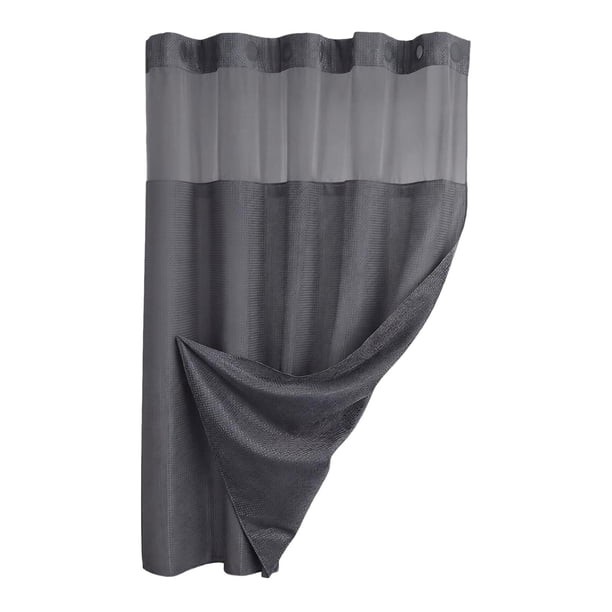 Cortina de ducha, accesorio versátil para baño, forro de hotel, lavable. Gris