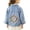 Z08-Blue, variant on Toddler Girls Denim Jacket, Chest Flap Pockets Heavyweight Button Down Sequin Flower Casual Trucker Jeans Coats for Kids Blue Size 7-8