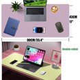 thumbnail image 2 of duomi-Dual-Sided Desk Pad Waterproof Leather Desk Mat Large Office Computer Laptop Desktop Desk Mouse Mat Protector Writing Pad Desk Cover Mat 35.4"x 17" (Light Green+Purple), 2 of 4