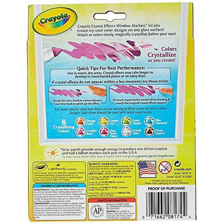 Crayola Washable Crystal Effects Window Markers, 8 Per Pack, 3-Pack at