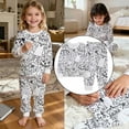 thumbnail image 5 of Shadoumai Halloween Pajamas Long Color Me for Cute Graphic Print Diy Hand Painted Pjs Fashion Long Set Sleepwear Shirt and Pant Matching 2 Piece Pajama Outfits, 5 of 8