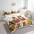 thumbnail image 3 of Manfei Nutcracker Royal Guarder Bedding Comforter Set 7pcs for Kid, Rustic Cabin Queen Bedding Sets, Merry Christmas Theme Reversible Queen Sheet Sets, Breathable Home Decor, 3 of 7