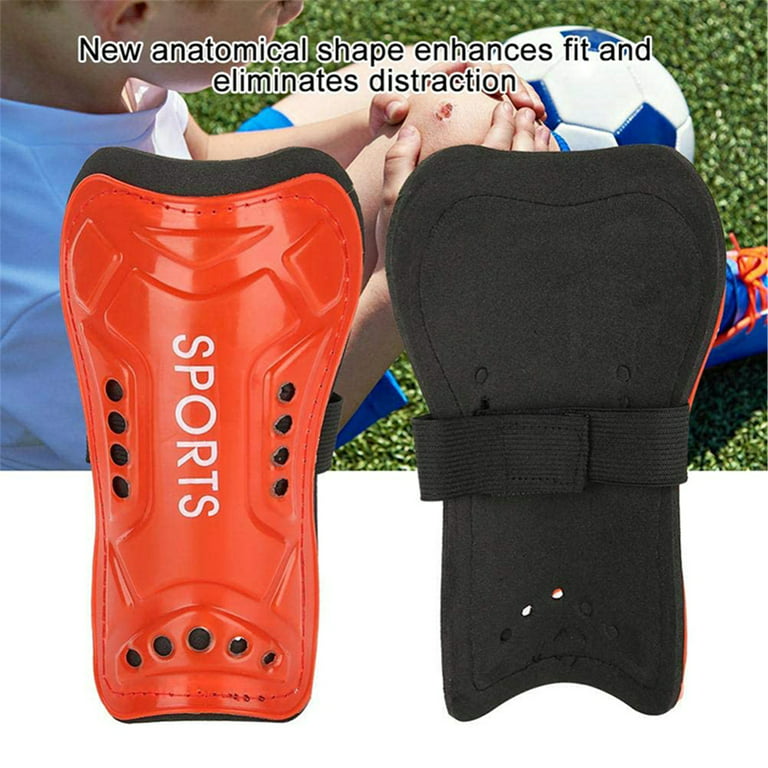 Elbourn Pair Soccer Shin Guards Plastic Football Leggings Kids Sports  Protective Gear Breathable Calf Leggings (Kids White) 
