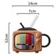 thumbnail image 5 of Juego de de Café Cuadrada de Cerámica con Pajita y Tapa, de Té para Oficina, Estilo Retro, TV, Color Chocolate, 5 of 5