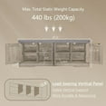 thumbnail image 3 of Shoe Bench, Entryway Storage Bench with Doors, Cushion, 2-Tier Shoe Rack with 8-Cubby, 47.2”L x 13.8”W Shoe Organizer Cabinet, Adjustable Shelf, Living Room, Bedroom, Gray Wash, 3 of 18