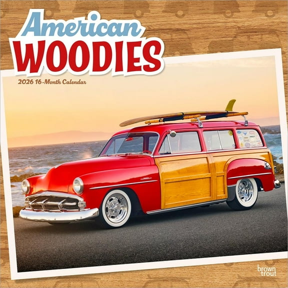 American Woodies 2026 12 X 24 Inch (Hanging) Monthly Square Wall Calendar Plastic-Free, (Paperback)