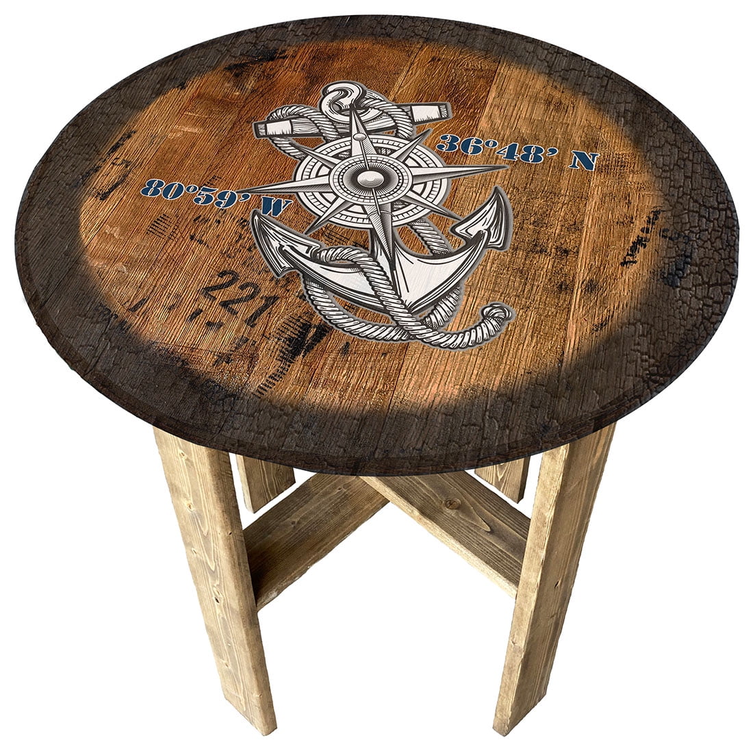 Nautical Coordinates Lakehouse Lakehouse Decor Farmhouse Rustic Round