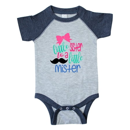 

Inktastic Little Sister to a Little Mister Gift Baby Girl Bodysuit