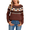 26 Brown, variant on Halloween Sweaters for Women 2026 Bat Print Pullover Sweater Casual Loose Knitted Crewneck Sweaters Shermie