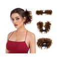 thumbnail image 1 of Synthetic Messy Bun Hair Piece Short Natural Straight Side Comb Clip in Ponytail Extension, 1 of 7