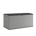 thumbnail image 1 of Suncast 160 Gal Extra Large Outdoor Deck Box, Resin, Storage Chest with Soft-Close Lid, Dove Gray, 1 of 6