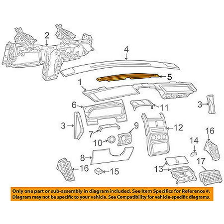 Instrument Panel Dash-Dashboard Defroster Heater Duct 5058468AB