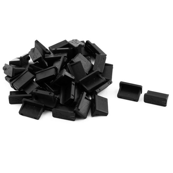 Notebook Rubber USB Port Dustproof Dust Cover Cap Protector Black 36 PCS
