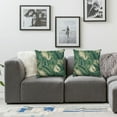 thumbnail image 3 of GOSMITH Square 2-Piece Short Plush Pillowcase Palm Leaf Green Palm Tree Banana Leaves Tropical Jungle Botanical Plant White, 3 of 6