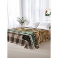 thumbnail image 6 of Full Flat Sheet Only Happy Thanksgiving Blue Truck Soft Microfiber Cooling Bedding Sheets Black Plaid Background Flat Bed Sheet for Hotel,Home Decor, 6 of 9