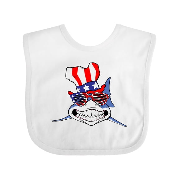 Inktastic 4th of July Patriot Shark Boys or Girls Baby Bib