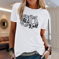 thumbnail image 2 of Blusa de manga corta con estampado de otoño y cuello redondo informal de verano para mujer Pompotops  hkajfhjk457368, 2 of 6