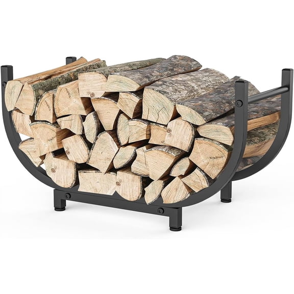 Auto Beyond 30-inch Outdoor Firewood Rack Indoor Firewood Storage Rust-Proof Stand Fireplace Decorative Storage Rack Sturdy Wood Rack