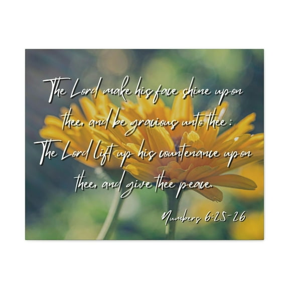 Scripture Walls His Face Shine Numbers 6:26 Bible Verse Canvas Christian Wall Art Ready to Hang Unframed