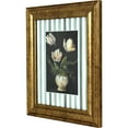 thumbnail image 2 of Home Decor Collection Moody Tulips with Watercolor Stripes Pine Green Vintage Antique Frame 10x12 Wall Art Decor, Rectangle Farmhouse Vintage Wall Art for Bedroom, Living Room, Bathroom, or Office, 2 of 2