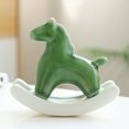 thumbnail image 1 of 1 pequeña decoración de cerámica, oficina, estudio, decoración creativa código caballo verde, regalo de caballo mecedora, decoración del hogar ER, 1 of 5