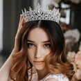 thumbnail image 2 of Wedding Crown Tiara Crystal Birthday Crown for Women Rhinestone Queen Crown Bridal Party Pageant Crown Wedding Hair Accessories for Brides (Silver), 2 of 4