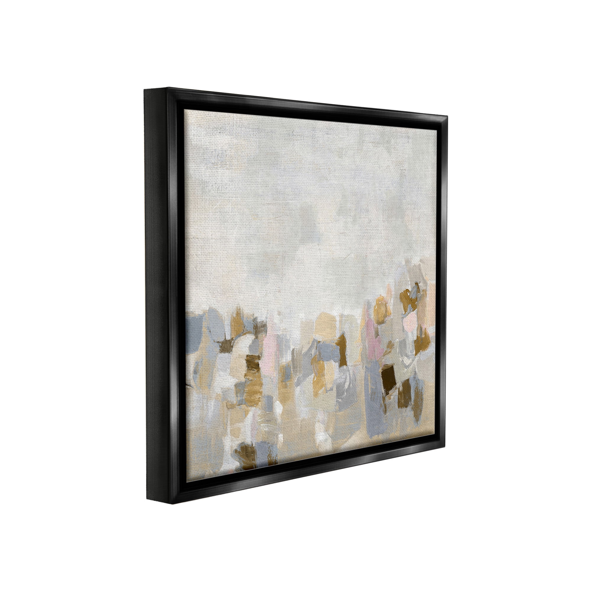 Stupell Industries Modern Flecked Landscape Abstract Painting Black Floater Framed Canvas Art Print Wall Art, 18 x 18