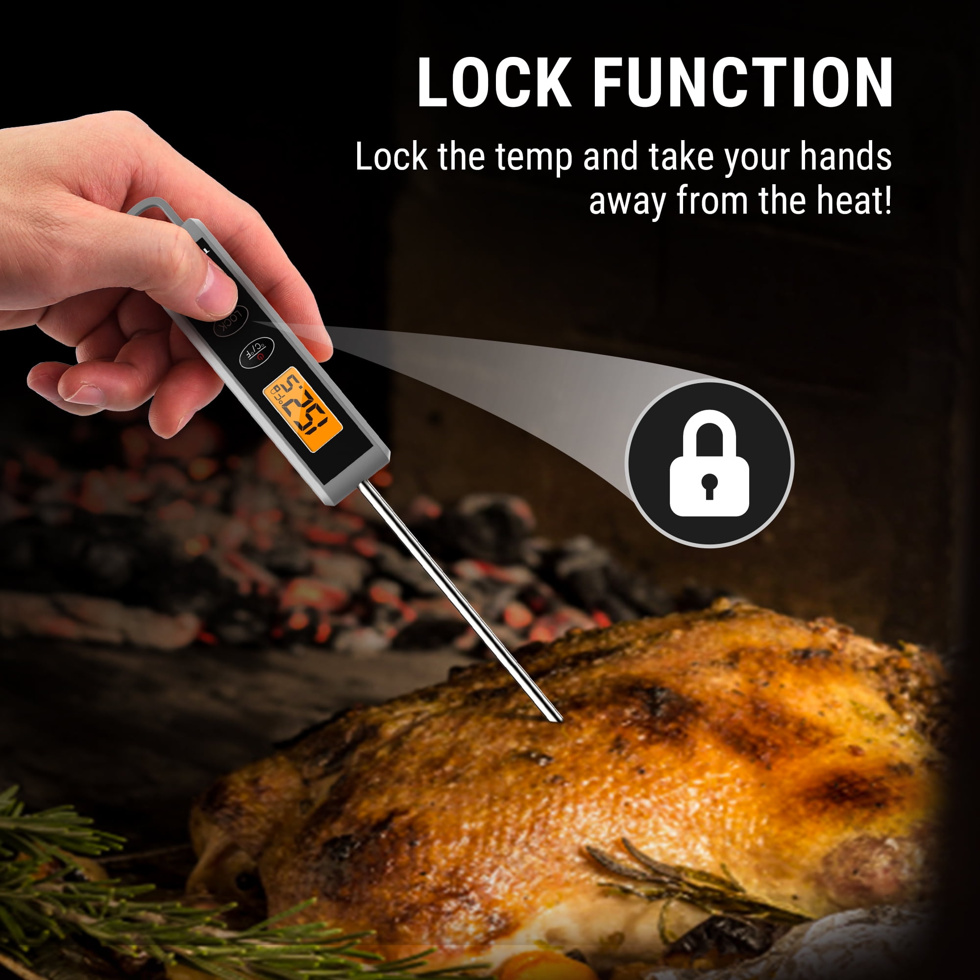 ThermoPro Digital Meat thermometer, LCD Display with Backlight for Cooking, Candy Making and Oil Deep Frying - TP500W