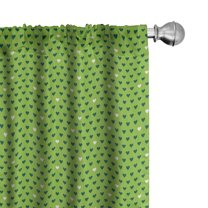 Ambesonne Green Window Curtains, Fun Small Hearts, Each 28" W x 63" L, Lime Green Dark Green