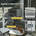 thumbnail image 3 of Kepooman Cat House, Cat Catio,Outdoor Cat Enclosure with Waterproof Cover, 2 Condos, 4 Platforms, Bridge, Doors, Gray, 3 of 11
