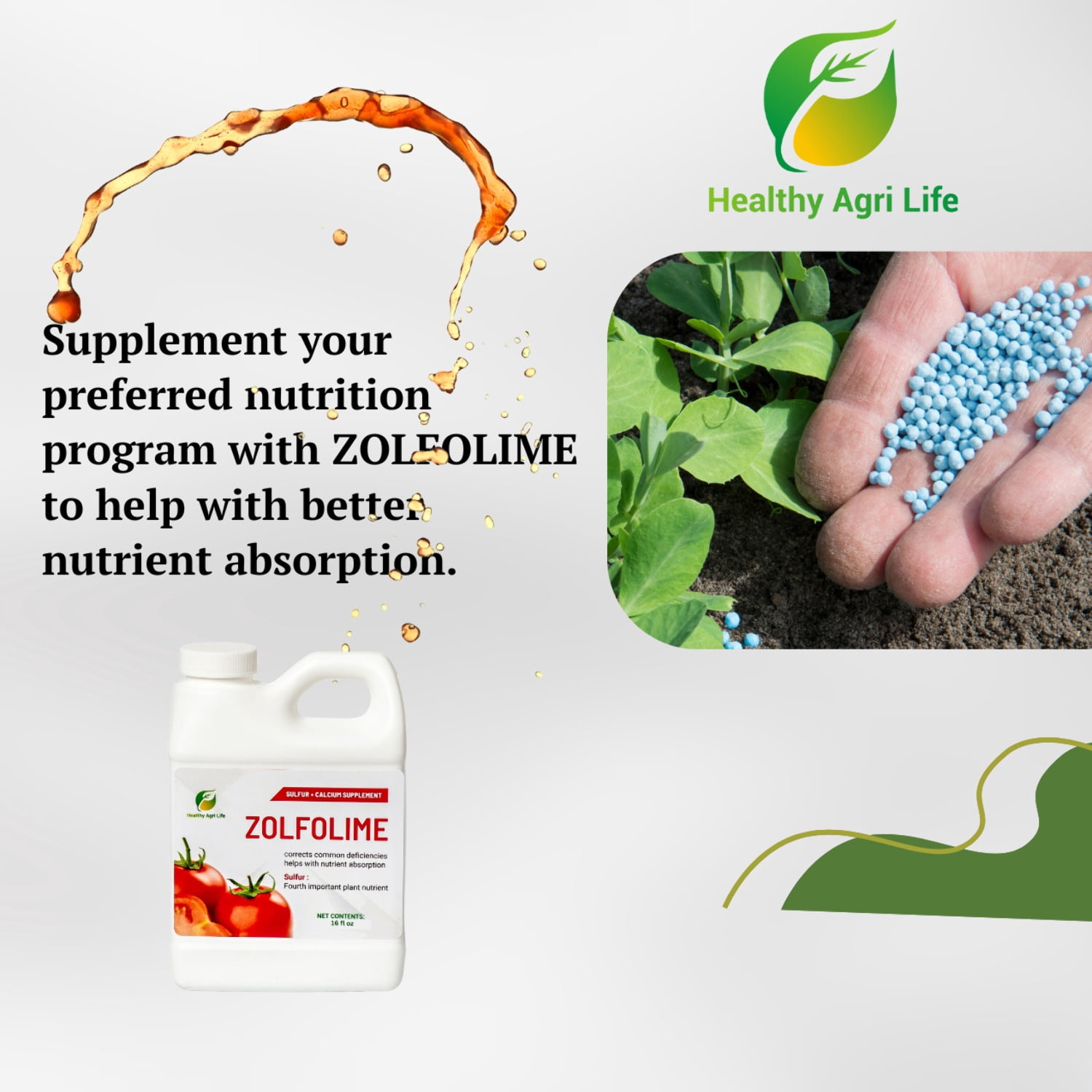 Healthy Agri Life - Sulfur Lawn and Plant Food Liquid - Soil Loosener and Conditioner- Great for Compact Soils, Standing Water, Poor Drainage