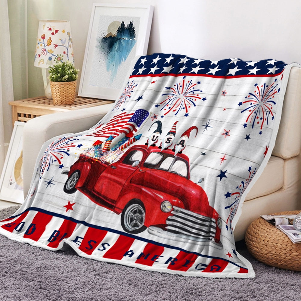 American Flag Throw Blanket, President's Day Throw Flannel Blankets