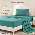 thumbnail image 4 of Lux Decor Collection Twin XL Bed Sheets - Brushed Microfiber 3 Piece Bed Sheets Set Upto 16 Inches Deep Pocket, Teal, 4 of 10