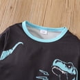 thumbnail image 6 of Quealent Boys Outfits Set Long Sleeve Dinosaur Print Top and Pant Fall Winter Funny Clothes (Blue, 3-4 Years), 6 of 9